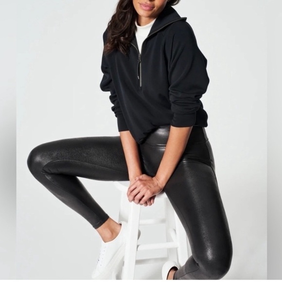 Spanx Black Faux Leather Leggings‎ Size Medium - Picture 2 of 9